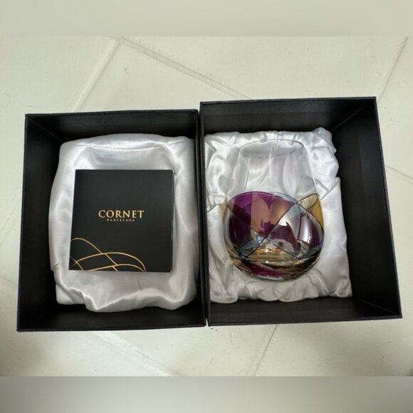 Cornet Barcelona Fancy Stained Glass Designer Wine Glass Tumbler - Picture 1 of 6
